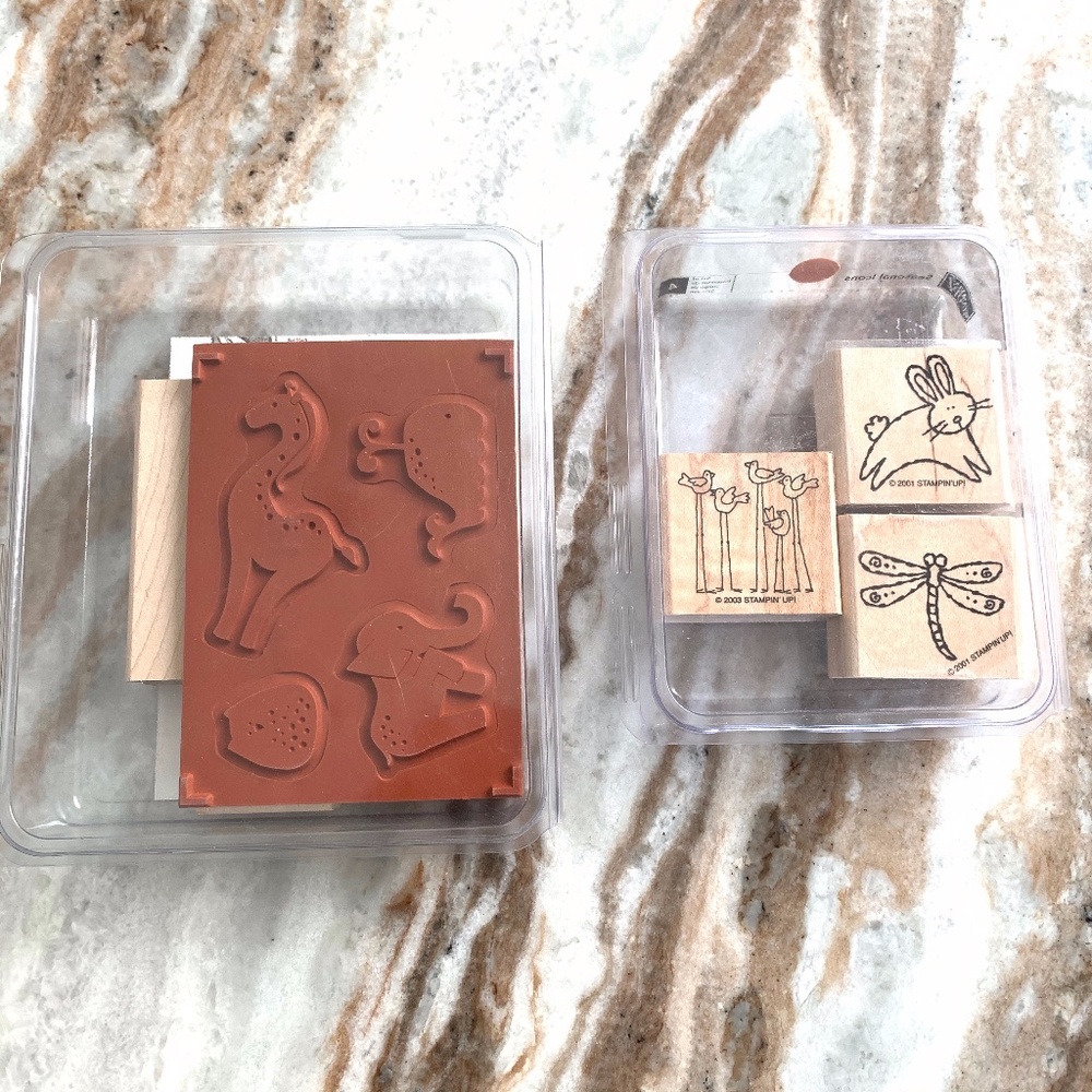 Set of 7 Stampin' Up Animal Stamps New & Used